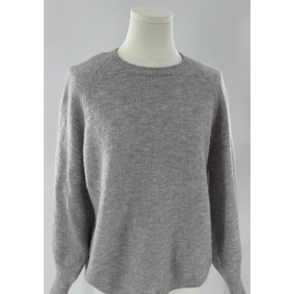 Sezane Heather Gray Mohair Wool Crewneck Louise Sweater Pullover Medium - Picture 1 of 11